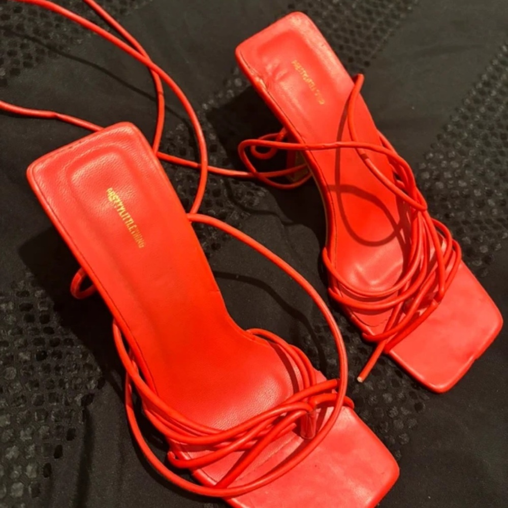 PrettyLittleThing Bold Red Strappy Heels